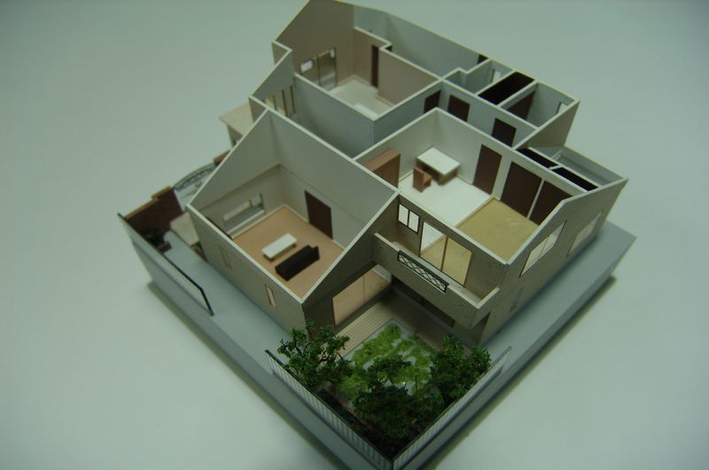 家の模型　新築祝い　模型ケース　模型と敷地　添景　点景