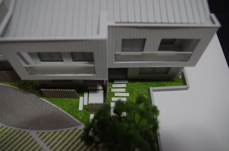 模型の芝　アスファルト　模型の庭　模型の敷地